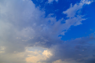 Clouds after rain before sunset as a background