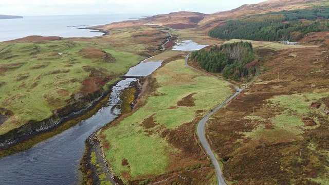 Flying over the beautiful west coast close to Dunvegan Castle - Scotland
