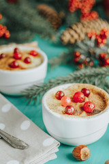 Christmas and New Year composition with sweet delicious apples d