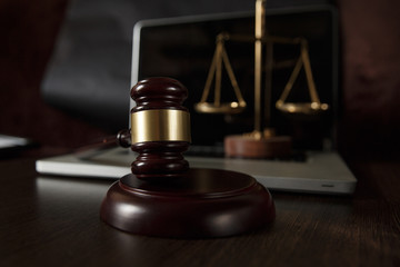 The scales of justice and gavel