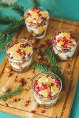 Delicious healthy holiday breakfast concept.
