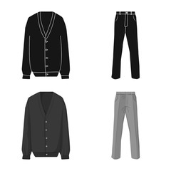 Isolated object of man and clothing icon. Set of man and wear vector icon for stock.