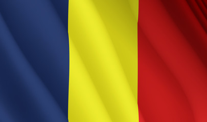 Fototapeta premium Ilustracja pływającej flagi Rumunii