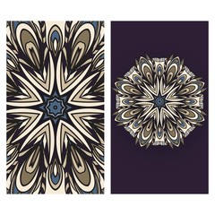 Flyers, Banner Template With Mandala Ornament. Vector Design. Ottoman, Arabic, Oriental, Turkish, Indian,Motif