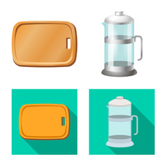 Vector design of kitchen and cook symbol. Set of kitchen and appliance vector icon for stock.