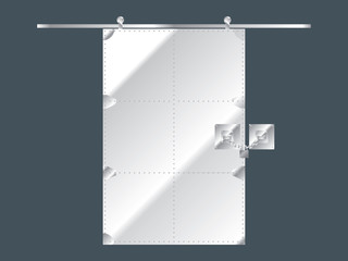 Vector illustration of sliding iron door