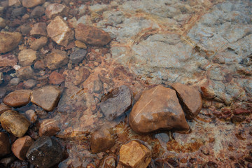 Stone in the river Vang Vieng Laos