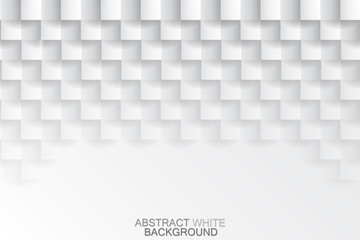 Abstract white tiled texture background, vector design.  
