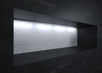 Decorative niche showcase with lights