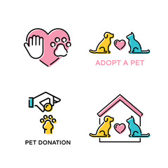Vector Pet Love Banner Illustration Set