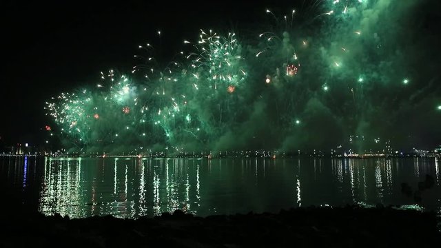 Fireworks lighting up the sky as part of UAE National Day celebrations in Abu Dhabi