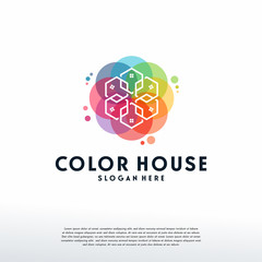 Colorful House logo vector, Real Estate logo designs template, design concept, logo, logotype element for template