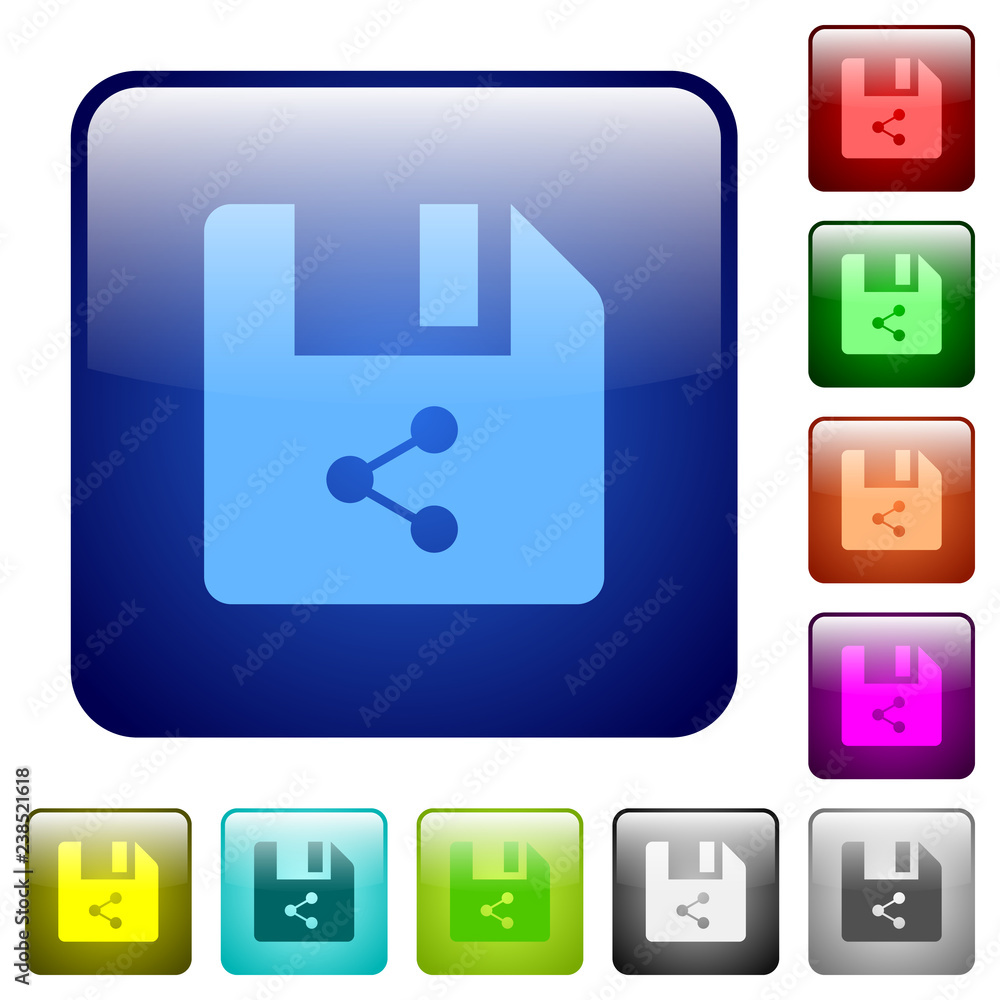 Poster share file color square buttons