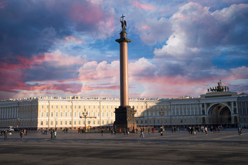 Alexander Column in the center of Palace Square