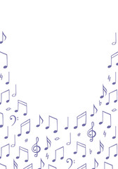 Music notes background. Poster template. Melody symbol.