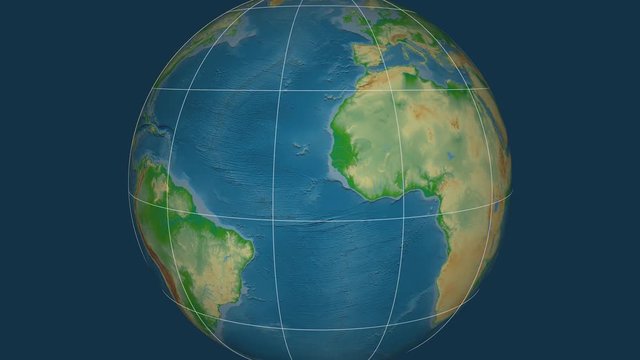 Zoom-in on Sierra Leone outlined. Physical map
