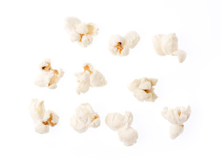 collection Pop corn isolated on white background.