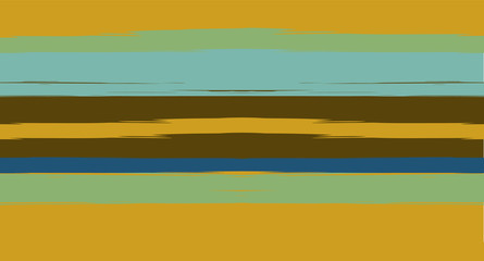 Brown, Gray, Green Vector Seamless Summer Pattern Narrow Sailor Stripes. Trendy Textured Horizontal Hipster Lines, Paintbrush Male Fabric Design. Vector Watercolor Seamless Stripes Track Background.