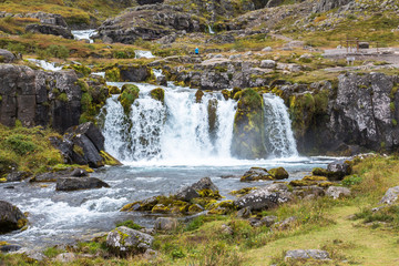 Dynjandi waterfall landscape, west fjords, Iceland