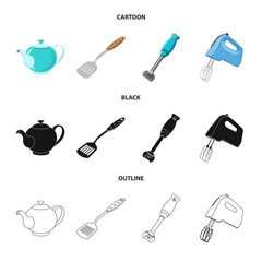 Vector design of kitchen and cook logo. Set of kitchen and appliance vector icon for stock.