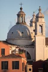 Italy, Venice. Shot of a big church.