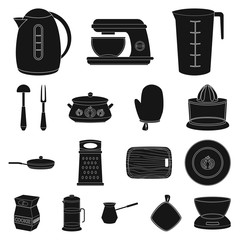 Isolated object of kitchen and cook symbol. Set of kitchen and appliance stock vector illustration.