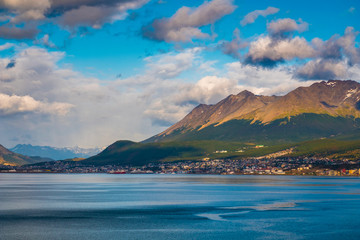 City of Ushuaia and mountains. Argentina