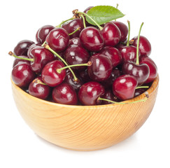 Cherries in Cup isolated on white background