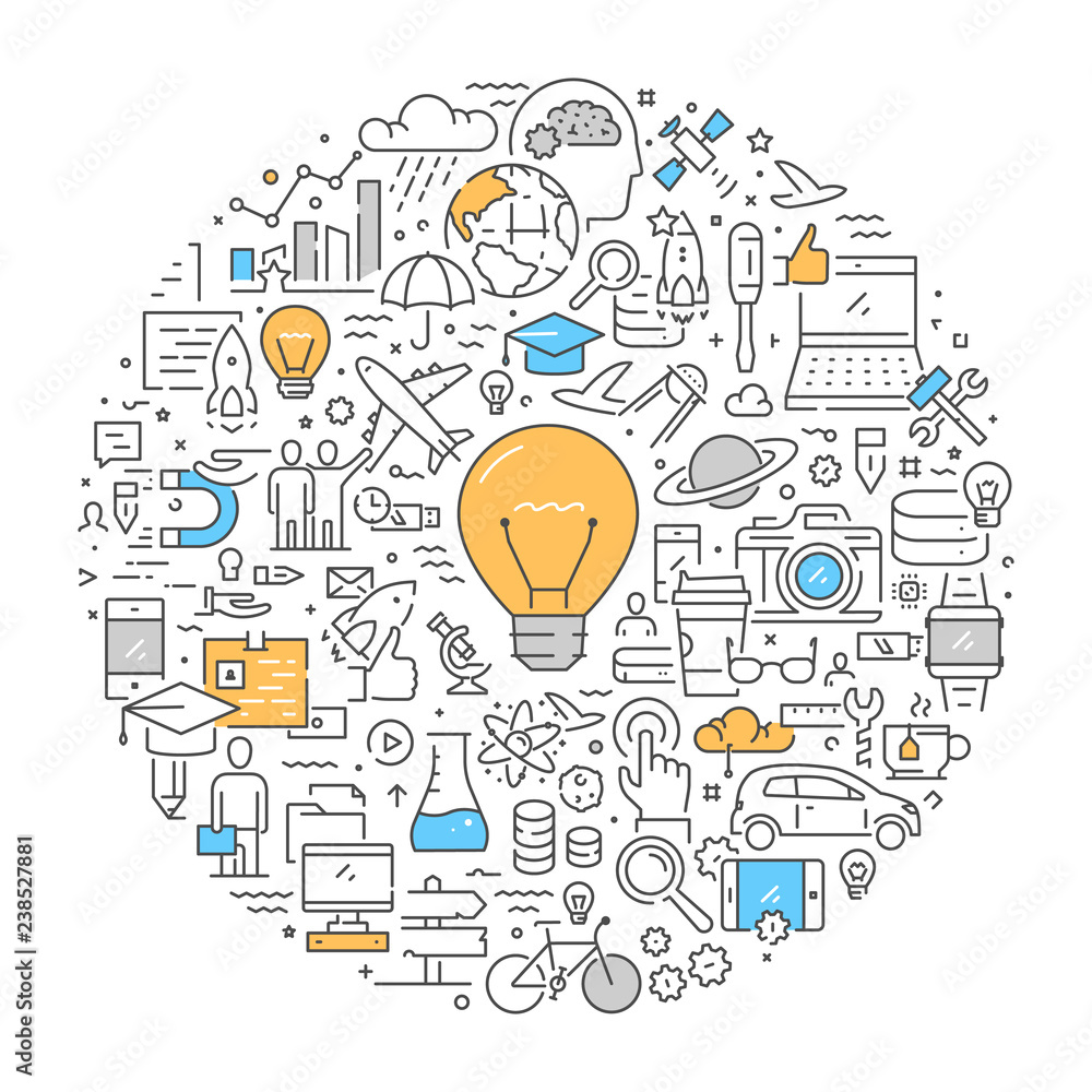 Poster vector line web concept for big idea