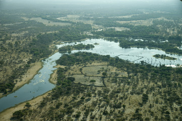 aereal view of okavango