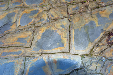 background natural stone in a dry riverbed