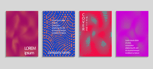 Minimal abstract vector halftone covers design. Future geometric template. Vector templates for placards, banners, flyers, presentations and reports