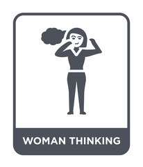 woman thinking icon vector