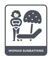 woman sunbathing icon vector