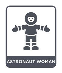 astronaut woman icon vector