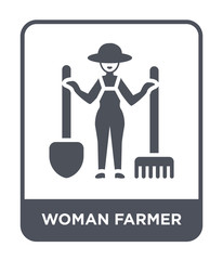 woman farmer icon vector