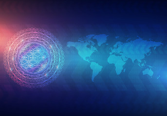 Hi-tech technology concept, abstract background.