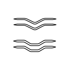 Obraz premium Black & white vector illustration of knitting twist needle. Line icon of crochet hook weaving tool. Isolated object