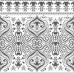 Beautiful black and white floral seamless pattern. Vintage vector, paisley elements. Traditional, Turkish, Indian motifs. Great for fabric and textile, wallpaper, packaging or any desired idea. 