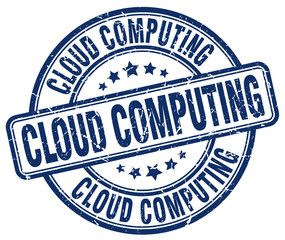 cloud computing blue grunge stamp