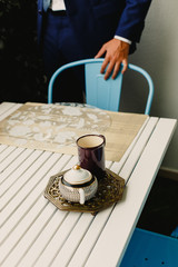 White wooden table ideal for tea.