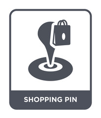 shopping pin icon vector