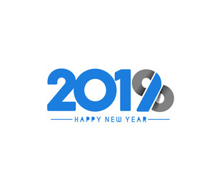 Happy New Year 2019 Text Design Patter, Vector illustration.
