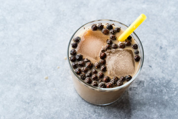 Homemade Milk Bubble Tea with Tapioca Pearls