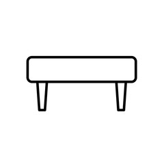 Upholstered simple ottoman settee. Entryway patio furniture. Vector line icon