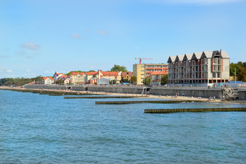 View of the resort of Zelenogradsk from the Baltic Sea. Kaliningrad region