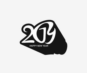 Happy New Year 2019 Text Design Patter, Vector illustration.
