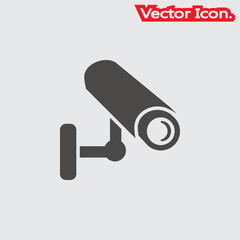 Security camera icon isolated sign symbol and flat style for app, web and digital design. Vector illustration.