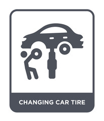 changing car tire icon vector
