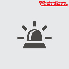 siren icon isolated sign symbol and flat style for app, web and digital design. Vector illustration.